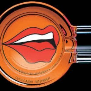 Ashtray with Red Lip Design